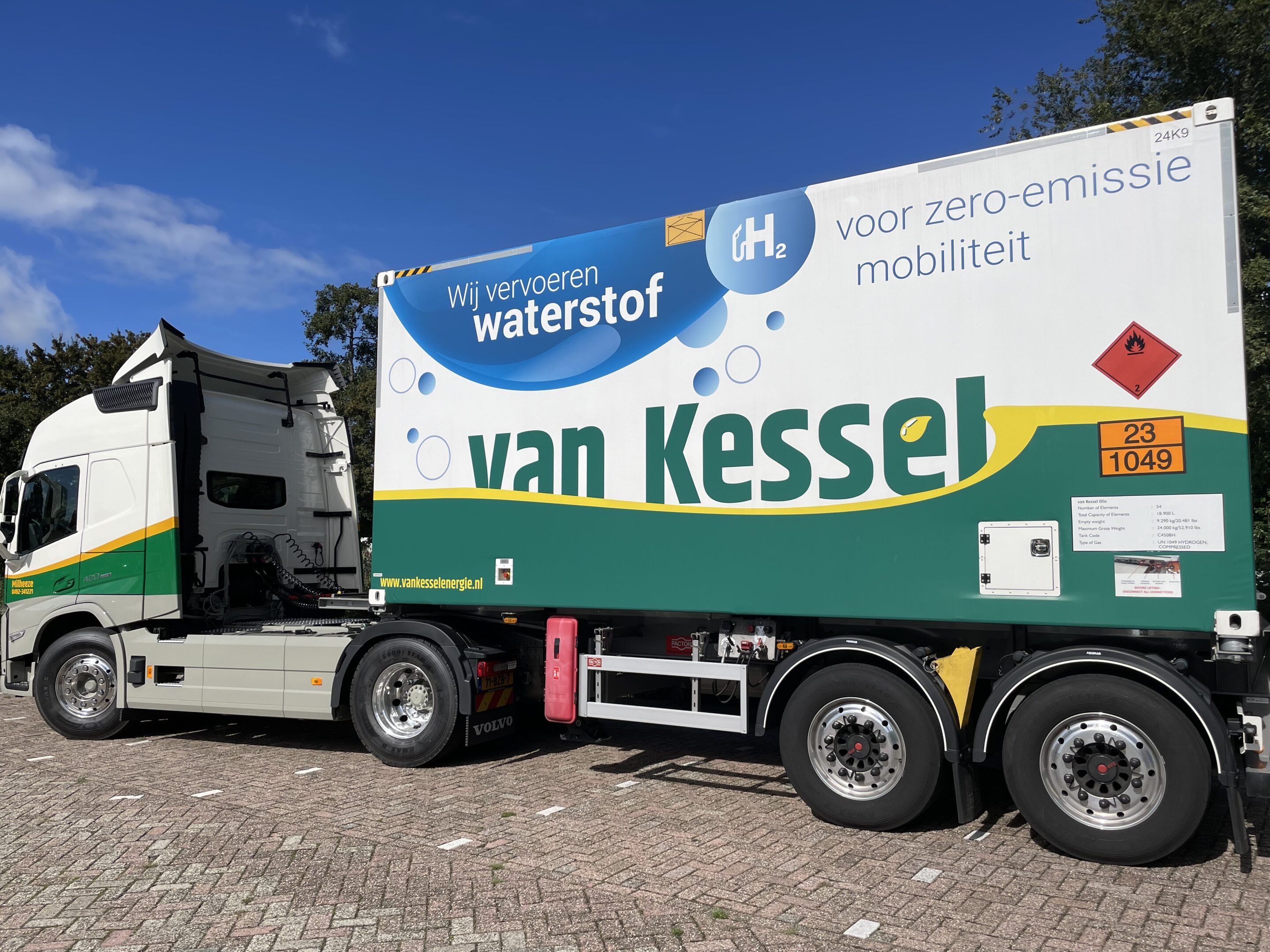 Van Kessel truck vervoer waterstof