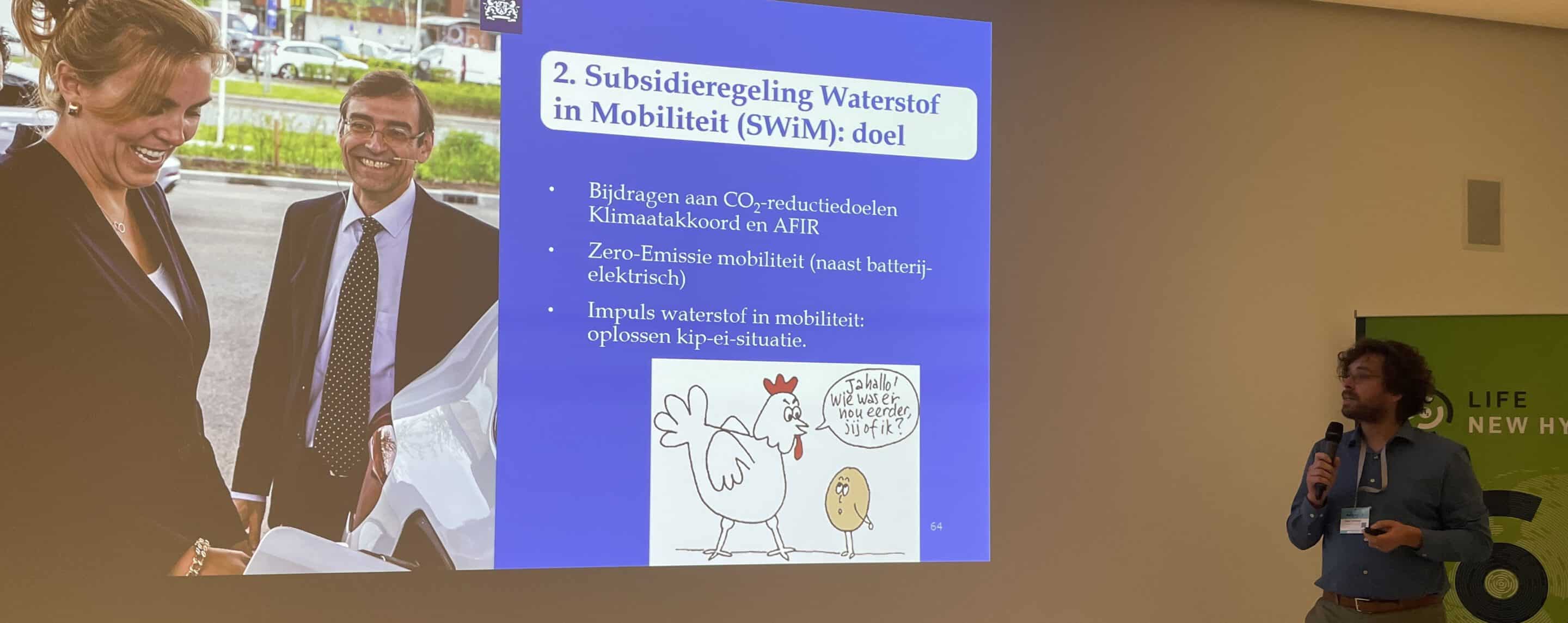 Kees Verbogt houdt presentatie over Subsidie Waterstof In Mobiliteit SWIM